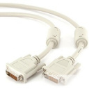 Кабель DVI-D dual link Gembird, 10м, 25M/25M, экран, феррит.кольца, пакет, белый [CC-DVI2-10M]